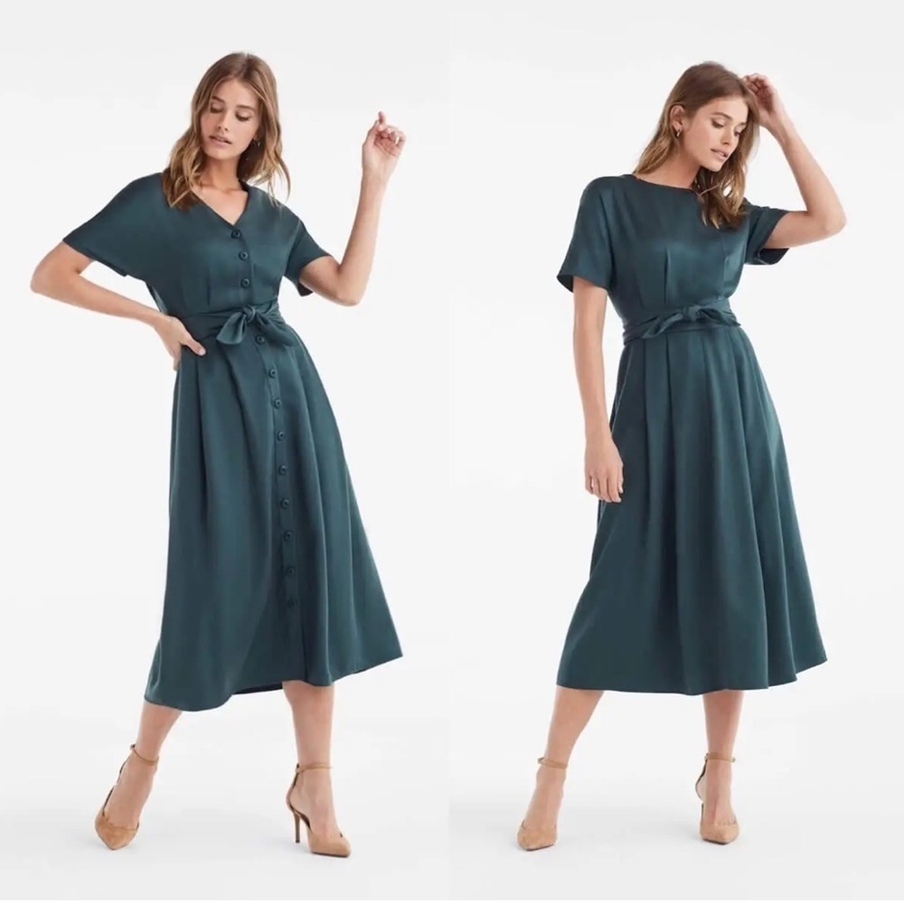 Vetta Capsule Blue Two Piece Midi Dress Convertible Skirt Set Size 0 XS NWT - Picture 1 of 16